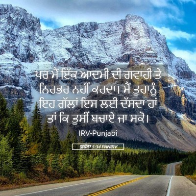 Picture 05 - ਯੂਹੰਨਾ 5:34 PANIRV - ਪਰ ਮੈਂ ਇੱਕ ਆਦਮੀ ਦੀ - Bible Verse Picture