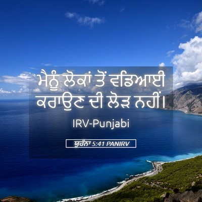 Picture 05 - ਯੂਹੰਨਾ 5:41 PANIRV - ਮੈਨੂੰ ਲੋਕਾਂ ਤੋਂ - Bible Verse Picture