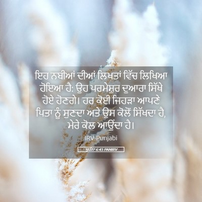 Picture 05 - ਯੂਹੰਨਾ 6:45 PANIRV - ਇਹ ਨਬੀਆਂ ਦੀਆਂ - Bible Verse Picture