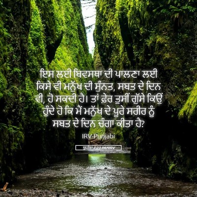 Picture 05 - ਯੂਹੰਨਾ 7:23 PANIRV - ਇਸ ਲਈ ਬਿਵਸਥਾ ਦੀ - Bible Verse Picture