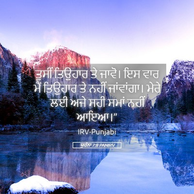 Picture 05 - ਯੂਹੰਨਾ 7:8 PANIRV - ਤੁਸੀਂ ਤਿਉਹਾਰ ਤੇ - Bible Verse Picture
