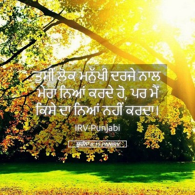 Picture 05 - ਯੂਹੰਨਾ 8:15 PANIRV - ਤੁਸੀਂ ਲੋਕ ਮਨੁੱਖੀ - Bible Verse Picture