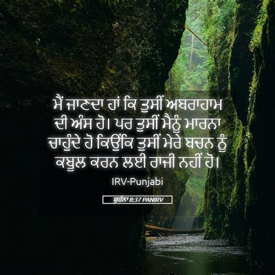 Picture 05 - ਯੂਹੰਨਾ 8:37 PANIRV - ਮੈਂ ਜਾਣਦਾ ਹਾਂ ਕਿ - Bible Verse Picture