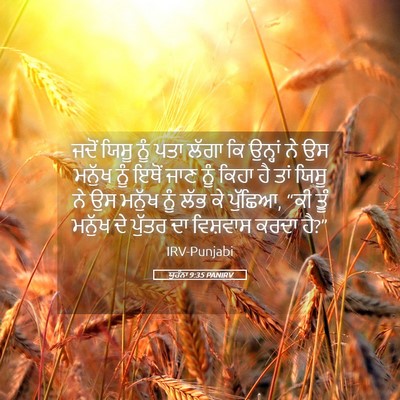 Picture 05 - ਯੂਹੰਨਾ 9:35 PANIRV - ਜਦੋਂ ਯਿਸੂ ਨੂੰ ਪਤਾ - Bible Verse Picture