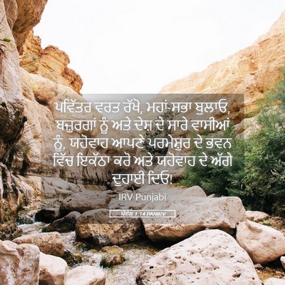 Picture 05 - ਯੋਏਲ 1:14 PANIRV - ਪਵਿੱਤਰ ਵਰਤ ਰੱਖੋ, - Bible Verse Picture