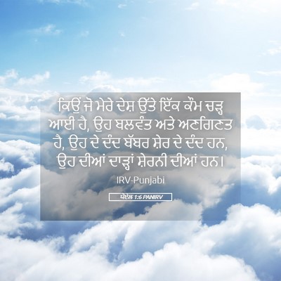 Picture 05 - ਯੋਏਲ 1:6 PANIRV - ਕਿਉਂ ਜੋ ਮੇਰੇ ਦੇਸ਼ - Bible Verse Picture