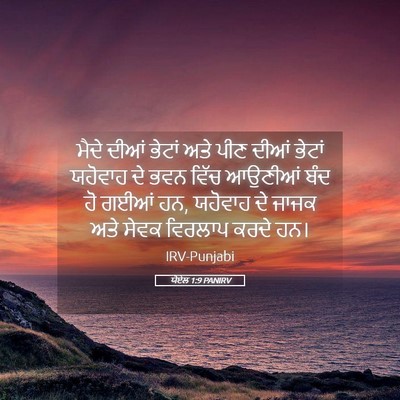 Picture 05 - ਯੋਏਲ 1:9 PANIRV - ਮੈਦੇ ਦੀਆਂ ਭੇਟਾਂ - Bible Verse Picture
