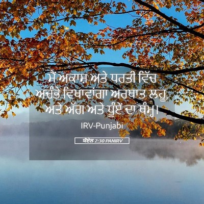 Picture 05 - ਯੋਏਲ 2:30 PANIRV - ਮੈਂ ਅਕਾਸ਼ ਅਤੇ ਧਰਤੀ - Bible Verse Picture