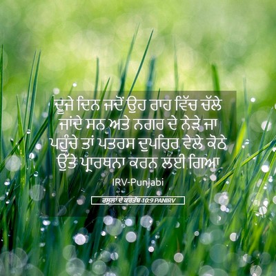 Picture 05 - ਰਸੂਲਾਂ ਦੇ ਕਰਤੱਬ 10:9 PANIRV - ਦੂਜੇ ਦਿਨ ਜਦੋਂ ਉਹ - Bible Verse Picture