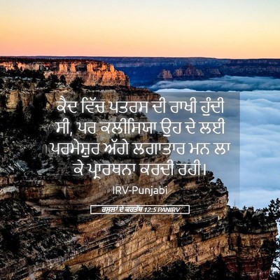 Picture 05 - ਰਸੂਲਾਂ ਦੇ ਕਰਤੱਬ 12:5 PANIRV - ਕੈਦ ਵਿੱਚ ਪਤਰਸ ਦੀ - Bible Verse Picture