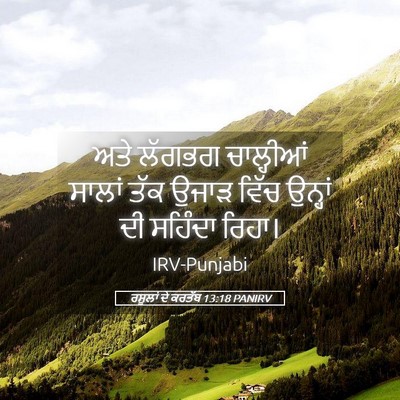 Picture 05 - ਰਸੂਲਾਂ ਦੇ ਕਰਤੱਬ 13:18 PANIRV - ਅਤੇ ਲੱਗਭਗ - Bible Verse Picture