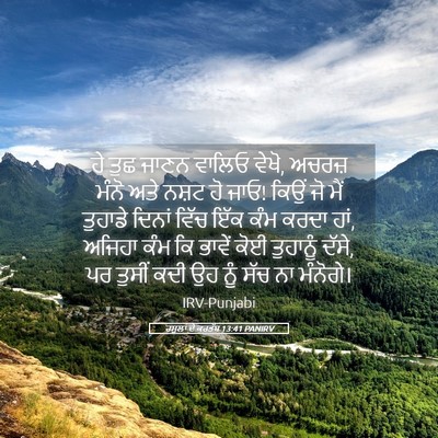 Picture 05 - ਰਸੂਲਾਂ ਦੇ ਕਰਤੱਬ 13:41 PANIRV - ਹੇ ਤੁਛ ਜਾਣਨ ਵਾਲਿਓ - Bible Verse Picture