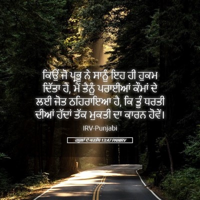Picture 05 - ਰਸੂਲਾਂ ਦੇ ਕਰਤੱਬ 13:47 PANIRV - ਕਿਉਂ ਜੋ ਪ੍ਰਭੂ ਨੇ - Bible Verse Picture