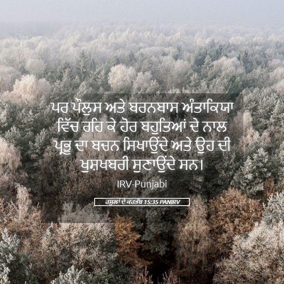 Picture 05 - ਰਸੂਲਾਂ ਦੇ ਕਰਤੱਬ 15:35 PANIRV - ਪਰ ਪੌਲੁਸ ਅਤੇ - Bible Verse Picture