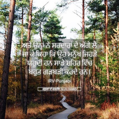 Picture 05 - ਰਸੂਲਾਂ ਦੇ ਕਰਤੱਬ 16:20 PANIRV - ਅਤੇ ਉਨ੍ਹਾਂ ਨੇ - Bible Verse Picture