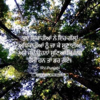 Picture 05 - ਰਸੂਲਾਂ ਦੇ ਕਰਤੱਬ 16:38 PANIRV - ਤਦ ਸਿਪਾਹੀਆਂ ਨੇ ਇਹ - Bible Verse Picture