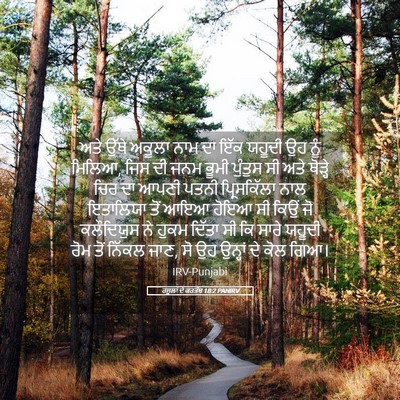 Picture 05 - ਰਸੂਲਾਂ ਦੇ ਕਰਤੱਬ 18:2 PANIRV - ਅਤੇ ਉੱਥੇ ਅਕੂਲਾ ਨਾਮ - Bible Verse Picture