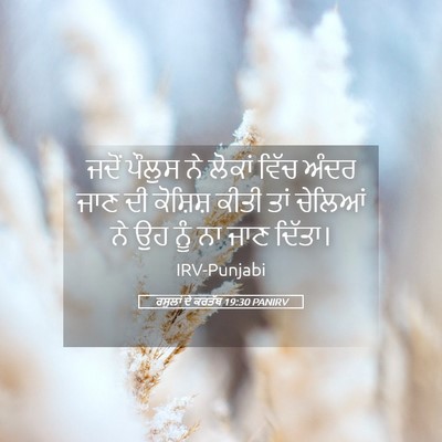 Picture 05 - ਰਸੂਲਾਂ ਦੇ ਕਰਤੱਬ 19:30 PANIRV - ਜਦੋਂ ਪੌਲੁਸ ਨੇ - Bible Verse Picture