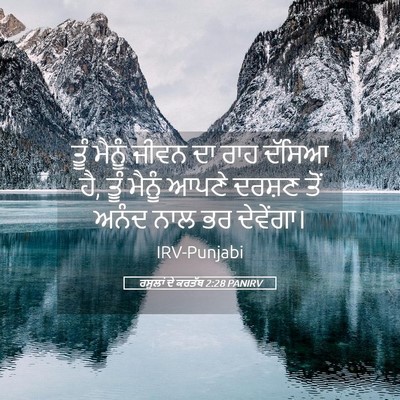 Picture 05 - ਰਸੂਲਾਂ ਦੇ ਕਰਤੱਬ 2:28 PANIRV - ਤੂੰ ਮੈਨੂੰ ਜੀਵਨ ਦਾ - Bible Verse Picture