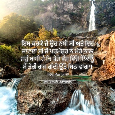 Picture 05 - ਰਸੂਲਾਂ ਦੇ ਕਰਤੱਬ 2:30 PANIRV - ਇਸ ਕਰਕੇ ਜੋ ਉਹ ਨਬੀ - Bible Verse Picture