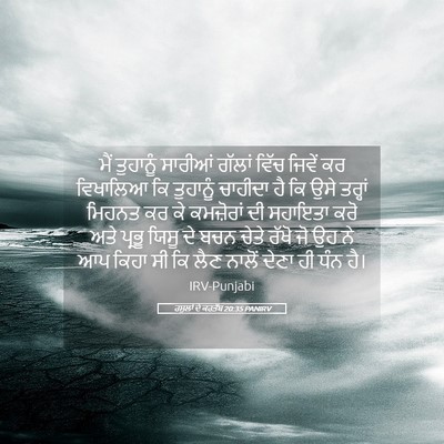 Picture 05 - ਰਸੂਲਾਂ ਦੇ ਕਰਤੱਬ 20:35 PANIRV - ਮੈਂ ਤੁਹਾਨੂੰ - Bible Verse Picture