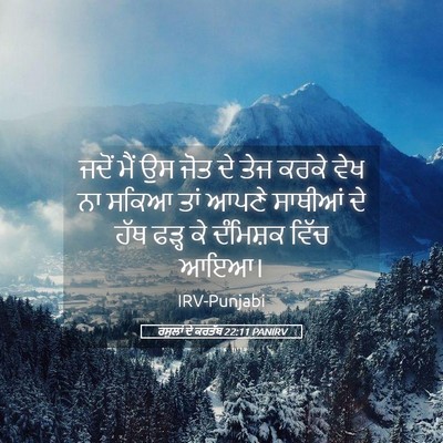 Picture 05 - ਰਸੂਲਾਂ ਦੇ ਕਰਤੱਬ 22:11 PANIRV - ਜਦੋਂ ਮੈਂ ਉਸ ਜੋਤ ਦੇ - Bible Verse Picture