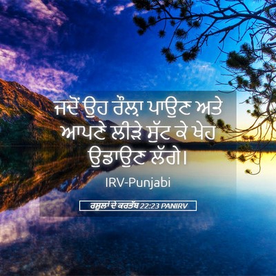 Picture 05 - ਰਸੂਲਾਂ ਦੇ ਕਰਤੱਬ 22:23 PANIRV - ਜਦੋਂ ਉਹ ਰੌਲ਼ਾ ਪਾਉਣ - Bible Verse Picture