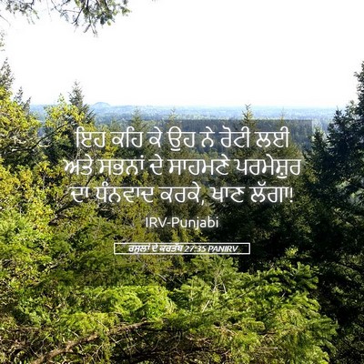 Picture 05 - ਰਸੂਲਾਂ ਦੇ ਕਰਤੱਬ 27:35 PANIRV - ਇਹ ਕਹਿ ਕੇ ਉਹ ਨੇ - Bible Verse Picture