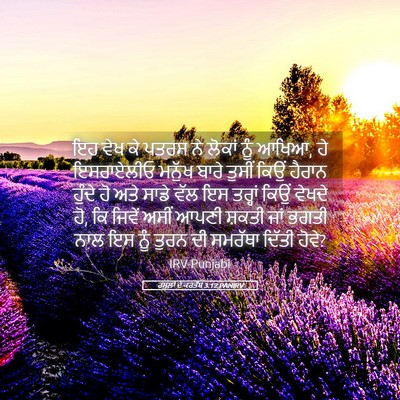 Picture 05 - ਰਸੂਲਾਂ ਦੇ ਕਰਤੱਬ 3:12 PANIRV - ਇਹ ਵੇਖ ਕੇ ਪਤਰਸ ਨੇ - Bible Verse Picture