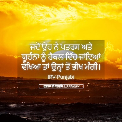Picture 05 - ਰਸੂਲਾਂ ਦੇ ਕਰਤੱਬ 3:3 PANIRV - ਜਦੋਂ ਉਹ ਨੇ ਪਤਰਸ ਅਤੇ - Bible Verse Picture