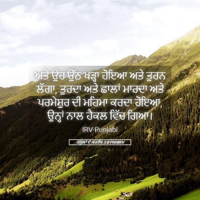Picture 05 - ਰਸੂਲਾਂ ਦੇ ਕਰਤੱਬ 3:8 PANIRV - ਅਤੇ ਉਹ ਉੱਠ ਖੜ੍ਹਾ - Bible Verse Picture