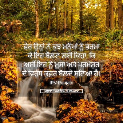 Picture 05 - ਰਸੂਲਾਂ ਦੇ ਕਰਤੱਬ 6:11 PANIRV - ਫੇਰ ਉਨ੍ਹਾਂ ਨੇ ਕੁਝ - Bible Verse Picture