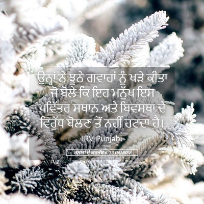 Picture 05 - ਰਸੂਲਾਂ ਦੇ ਕਰਤੱਬ 6:13 PANIRV - ਉਨ੍ਹਾਂ ਨੇ ਝੂਠੇ - Bible Verse Picture