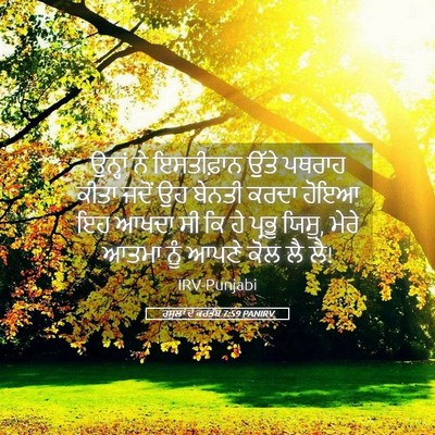 Picture 05 - ਰਸੂਲਾਂ ਦੇ ਕਰਤੱਬ 7:59 PANIRV - ਉਨ੍ਹਾਂ ਨੇ - Bible Verse Picture
