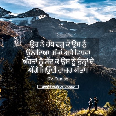 Picture 05 - ਰਸੂਲਾਂ ਦੇ ਕਰਤੱਬ 9:41 PANIRV - ਉਹ ਨੇ ਹੱਥ ਫੜ੍ਹ ਕੇ - Bible Verse Picture