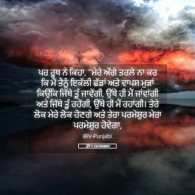 Picture 05 - ਰੁੱਤ 1:16 PANIRV - ਪਰ ਰੂਥ ਨੇ ਕਿਹਾ, - Bible Verse Picture