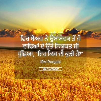 Picture 05 - ਰੁੱਤ 2:5 PANIRV - ਫਿਰ ਬੋਅਜ਼ ਨੇ ਉਸ - Bible Verse Picture
