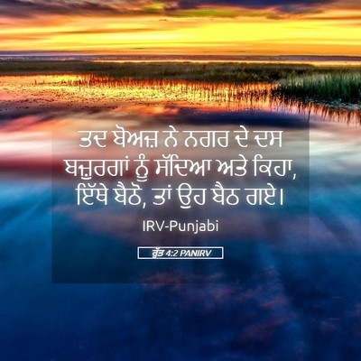 Picture 05 - ਰੁੱਤ 4:2 PANIRV - ਤਦ ਬੋਅਜ਼ ਨੇ ਨਗਰ ਦੇ - Bible Verse Picture