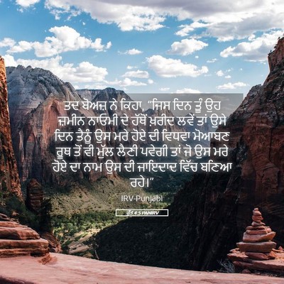 Picture 05 - ਰੁੱਤ 4:5 PANIRV - ਤਦ ਬੋਅਜ਼ ਨੇ ਕਿਹਾ, - Bible Verse Picture