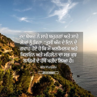 Picture 05 - ਰੁੱਤ 4:9 PANIRV - ਤਦ ਬੋਅਜ਼ ਨੇ ਸਾਰੇ - Bible Verse Picture