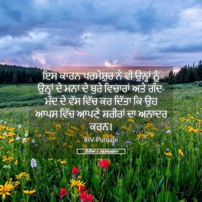 Picture 05 - ਰੋਮੀਆਂ 1:24 PANIRV - ਇਸ ਕਾਰਨ ਪਰਮੇਸ਼ੁਰ - Bible Verse Picture