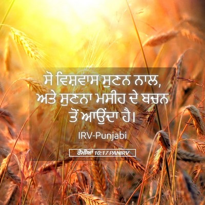Picture 05 - ਰੋਮੀਆਂ 10:17 PANIRV - ਸੋ ਵਿਸ਼ਵਾਸ ਸੁਣਨ - Bible Verse Picture