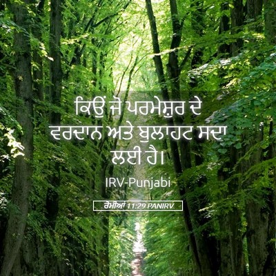Picture 05 - ਰੋਮੀਆਂ 11:29 PANIRV - ਕਿਉਂ ਜੋ ਪਰਮੇਸ਼ੁਰ - Bible Verse Picture