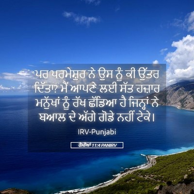 Picture 05 - ਰੋਮੀਆਂ 11:4 PANIRV - ਪਰ ਪਰਮੇਸ਼ੁਰ ਨੇ ਉਸ - Bible Verse Picture
