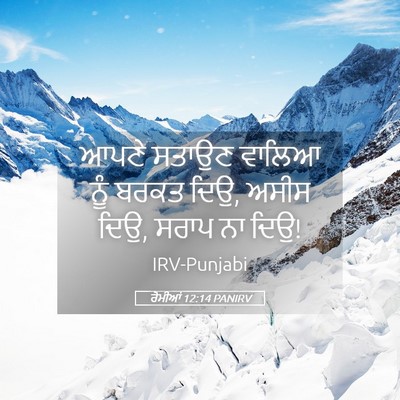 Picture 05 - ਰੋਮੀਆਂ 12:14 PANIRV - ਆਪਣੇ ਸਤਾਉਣ ਵਾਲਿਆ - Bible Verse Picture