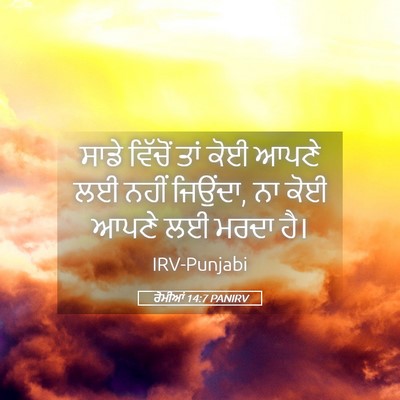 Picture 05 - ਰੋਮੀਆਂ 14:7 PANIRV - ਸਾਡੇ ਵਿੱਚੋਂ ਤਾਂ - Bible Verse Picture