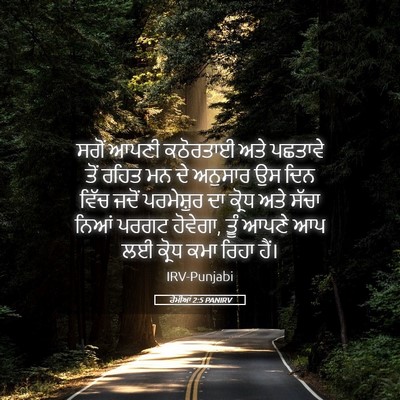 Picture 05 - ਰੋਮੀਆਂ 2:5 PANIRV - ਸਗੋਂ ਆਪਣੀ ਕਠੋਰਤਾਈ - Bible Verse Picture