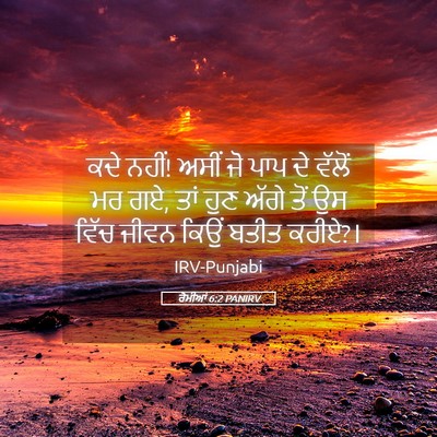 Picture 05 - ਰੋਮੀਆਂ 6:2 PANIRV - ਕਦੇ ਨਹੀਂ! ਅਸੀਂ ਜੋ - Bible Verse Picture