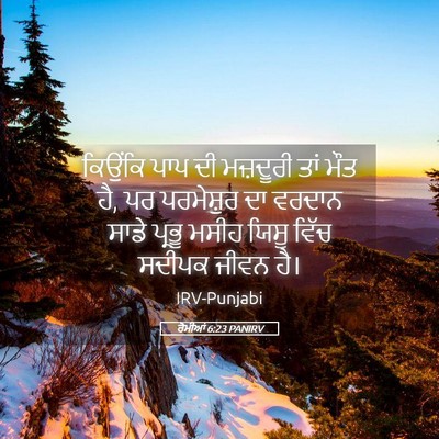 Picture 05 - ਰੋਮੀਆਂ 6:23 PANIRV - ਕਿਉਂਕਿ ਪਾਪ ਦੀ - Bible Verse Picture
