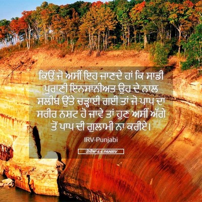 Picture 05 - ਰੋਮੀਆਂ 6:6 PANIRV - ਕਿਉਂ ਜੋ ਅਸੀਂ ਇਹ - Bible Verse Picture